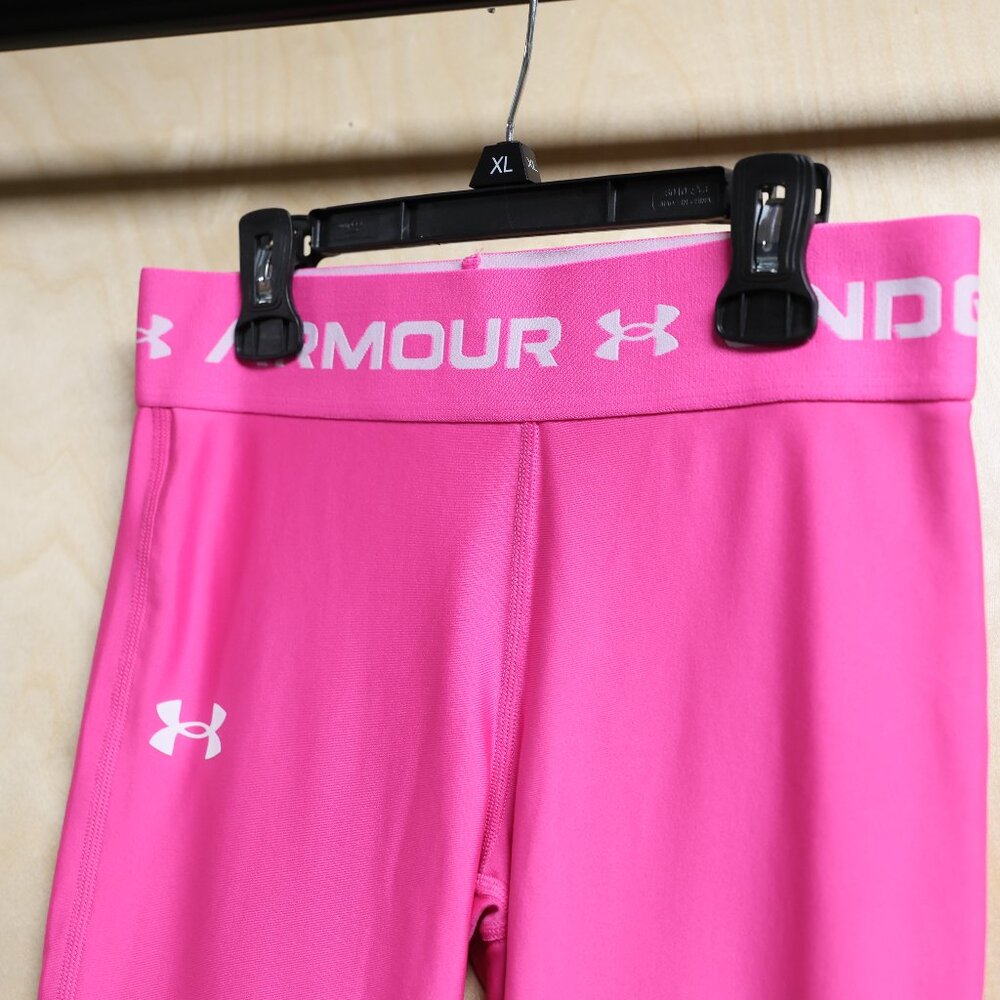 Youth Under Armour HeatGear Leggings Hot Pink Sz YLG